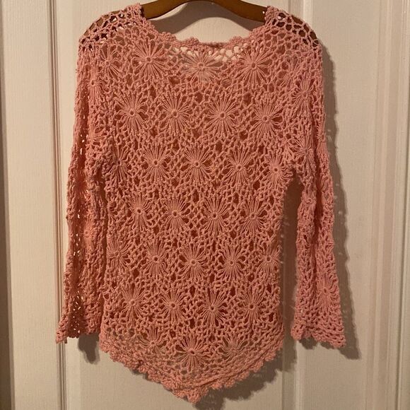 Sundance Pink Daisy Crochet Sweater Size Medium NWOT - Picture 3 of 6